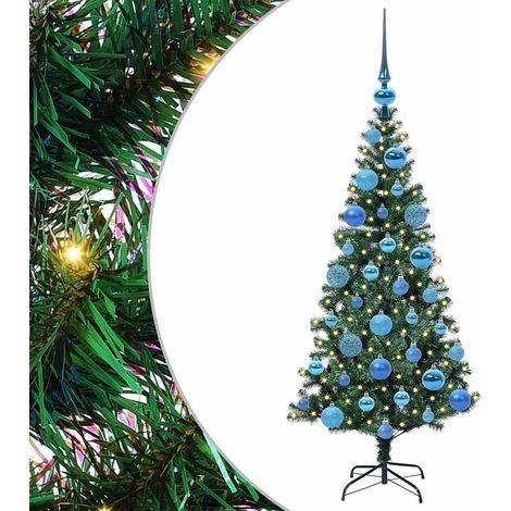 Sapin de Noël，Arbre de Noël artificiel pré-éclairé Vert 120 cm PVC et métal CFW78453 (1/5)