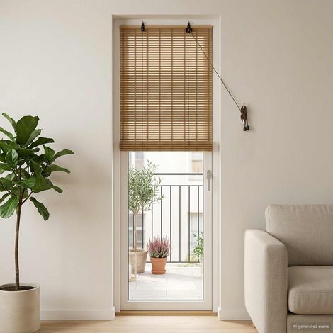 vidaXL Store enrouleur Nature 50 x 220 cm Bambou (1/5)