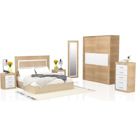 Dormitorio Kira 5C Plus Cambria - Blanco (ancho) x 208cm (alto) (1/5)