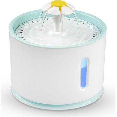 Fontaine à Eau pour Chat et Chien Automatique 2,4L, Distributeur Eau Silencieux avec LED Fenêtre de Niveau d'eau et Filtre à Charbon Actif (1/5)