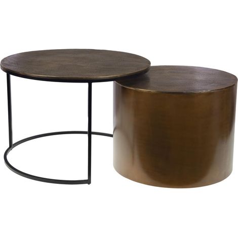 Amadeus - Table basse ronde en métal et aluminium Eclipse