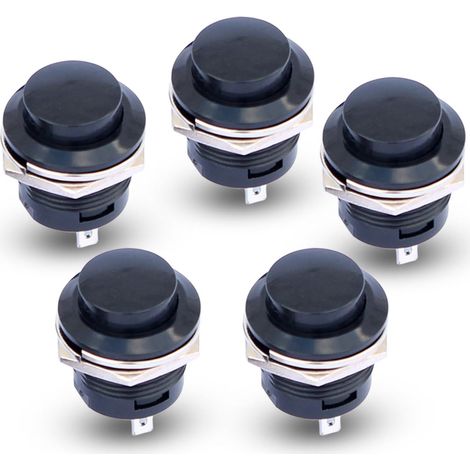 5 x SPST Commutateur a Bouton-Poussoir Rond a Bascule Momentane AC 6A/125V 3A/250V (1/5)