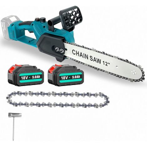MAWIRON Tronçonneuse Sans Fil Brushless 12 Pouces - Scie Électrique de Jardin 18V avec 2 x Batteries 5.0Ah, Puissance 650W et Diamètre de Coupe 34cm pour Élagage et Bois de Chauffage (1/5)