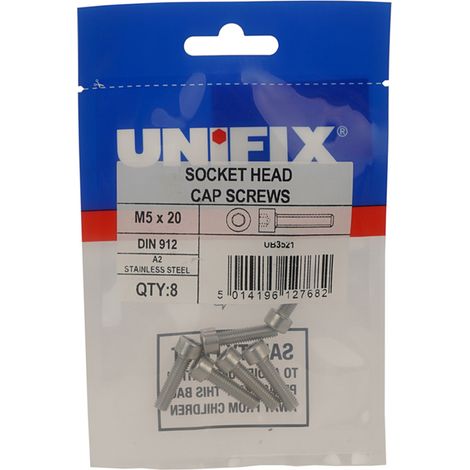 Unifix A2-70 Socket Head Cap Screws M8 x 25 - Box of 20 (1/2)