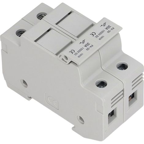 Porte-fusible 2 pôles 10A, base en ABS résistant, boîtier protecteur pour panneaux solaires photovoltaïques, protection fiable (1/5)