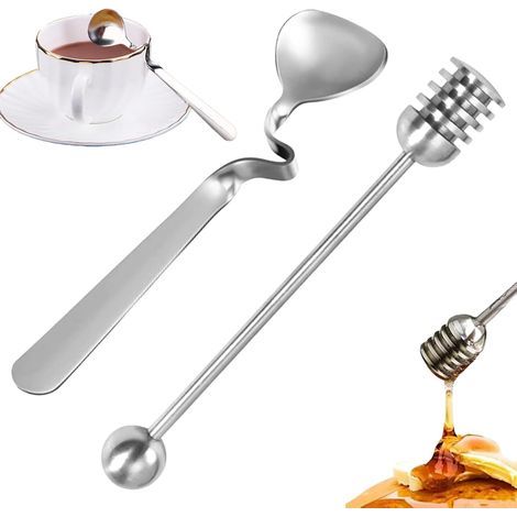 Lot De 2 Cuillères À Miel en Acier Inoxydable pour Miel,Cuillère À Miel Cuillère À Confitureacier Inoxydable,Cuillere A Miel,Cuillere Miel,pour Miel,Yaourt,Sirop,Idéales comme Cuillère À Miel (1/5)