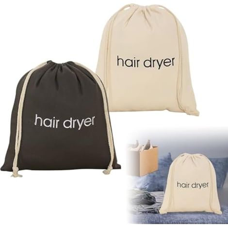 Lot de 3 sacs de rangement pour sèche-cheveux de voyage résistants à l'eau, pochette portable avec cordon de serrage, design compact et léger, outils polyvalents, accessoires de salle de bain (1/5)