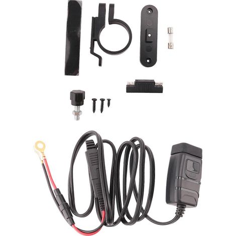 Chargeur de moto QC3.0 USB + Type-C étanche, chargeur rapide pour batterie, prise USB pour moto avec voltmètre bleu (1/5)