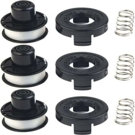 Lot de 3 bobines de fil + couvercle pour débroussailleuse - Modèles A6226, GL250, GL310, GL360 - Rechange facile et rapide. (1/4)