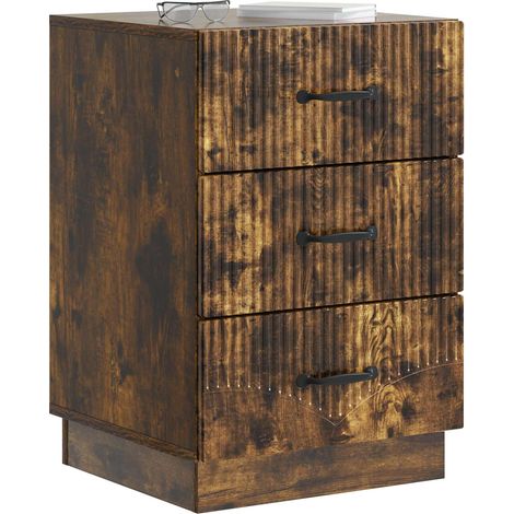 Comodino  Armadio da Notte  Mobiletto da notte con cassetto Rovere Fumo 43 x 41 x 63,5 cm (1/5)
