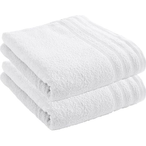 Drap de bain - COTON PUR - Spa - Lot de 2 - 90 x 150 cm - 400 g/m² (1/4)