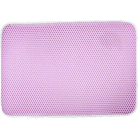 1 tapis litière chat, conception nid d'abeille double couche, anti-éclaboussures, rose, 40 x 50 cm, pour bac à litière intérieur (1/5)