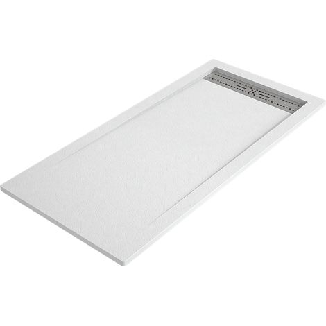 Receveur de douche BIDAI 70x110 cm Blanc grille en acier (1/5)