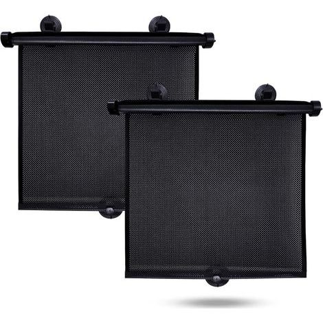 Pare-soleil pour vitres latérales de voiture (lot de 2) Pare-soleil rétractable pour enfants Protection UV et éblouissement Accessoires de voyage pour bébé (40 x 45 cm) (1/4)