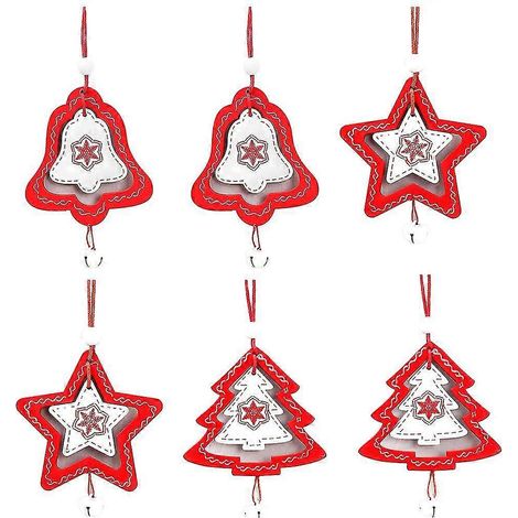 Weihnachtsdekoration, Holzglocken, Sterne, Weihnachtsbaumanhänger, Weihnachtsschmuck