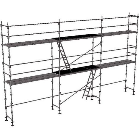 Gerüst 60m² - Struktur + Plattformen - Strebe Version - DUO60-SP (1/4)