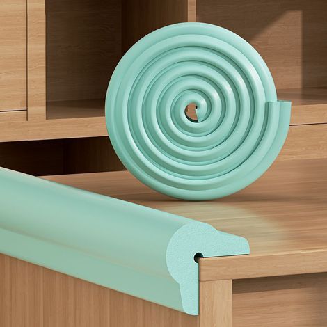 Bandes de sécurité pour éviter les chocs et les collisions, bandes de protection élargies auto-adhésives, bordure de table basse, vert clair, 2m