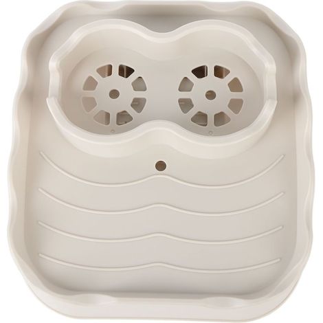 Ablage für Whirlpool, Spa und Badewanne mit rutschfester Ablauföffnung – Verstellbare Seitenwand (Beige) – Robustes TPU und 2 Getränkehalter (1/5)