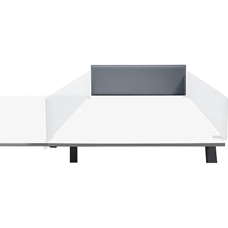 Panneau acoustique L 140 cm pour bureaux bench - Arch gris bleu - fixation anthracite - Maxiburo (1/4)