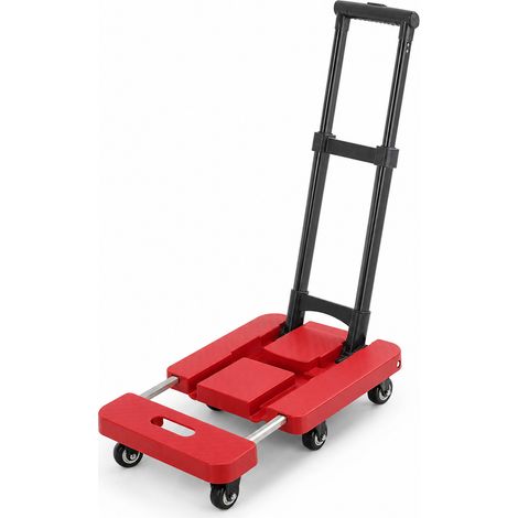 Carrello pieghevole portatile per bagagli e spesa rosso 31 cm (1/5)