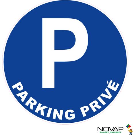 Novap – Panneau de signalisation parking privé rigide Ø180mm – Support léger résistant aux chocs – Trous pour pose facile – 4042305