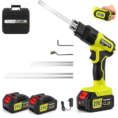 Couteau chauffant sans fil, 10cm+15cm lames, 100W, 500℃ Max(2 Lames) (1/5)