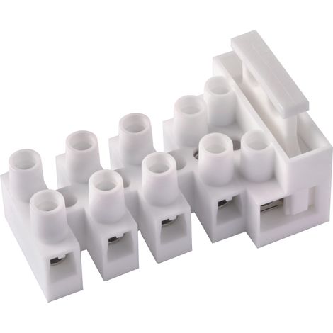 Morsettiera mammut, con portafusibile 5x20mm, 2,5mm², 5 poli, 300V 6,3A, bianco - Wimex 6030182