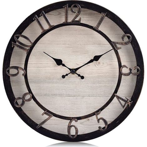 Vintage Bronze Wall Clock, Large Silent 3D Digital Display for Living Room, Bedroom, Kitchen, 30cm (1/5)