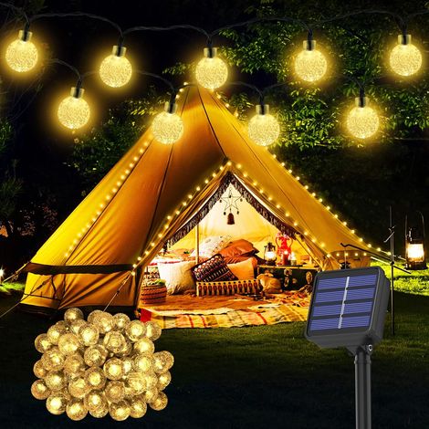 Guirlande lumineuse solaire - 8 modes - 2,4 cm de diamètre x 6,5 m de longueur - 30 LED d'extérieur (1/5)