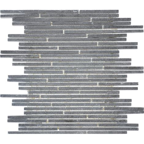 MOSAIQUE BARRETTE FINE BRAZIL NOIR 1 PLAQUE 30,5 x 30,5 CM CASA LINEA