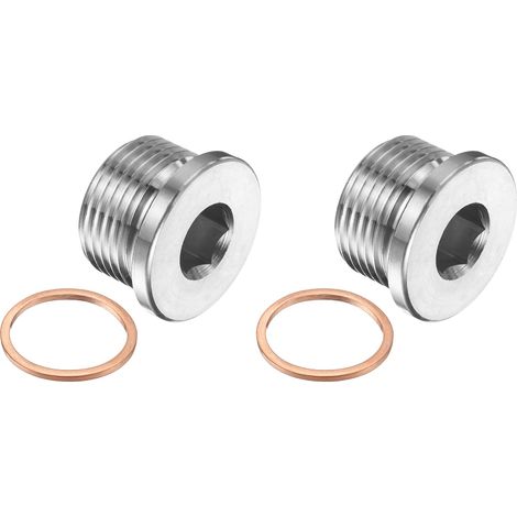 2 Pcs Bouchon Fileté Métrique M27 x 2 304 Acier Inoxydable (1/5)