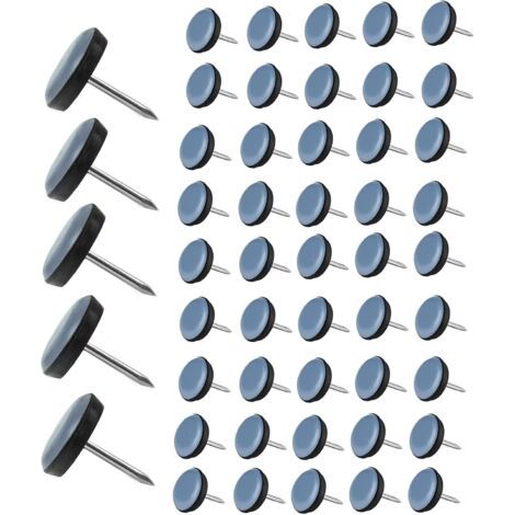 50 Pièces Patin Chaise à Clouer 19mm Ronde Patins de Meubles en Patin de Chaise avec Clou Teflon Patins de Chaise Feutre à clouer pour Chaise Canapé Bureau Table (1/5)