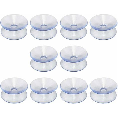 Ventouses double face compatibles avec dessus de table en verre, 10 ventouses sans crochets, ventouses pour miroir multifonctionnel, double face en verre antidérapant(30mm) (1/5)