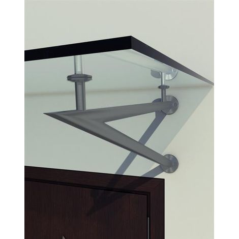 BuyLando - 1x V Support pour auvent en verre - acier inoxydable RAL7016 Anthracite