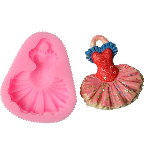 Silikonform für Gebäck, Kleiderformen, Schokoladenfondant, Kekse, Zucker, wiederverwendbare Lebensmittelform, Backutensil. (1/3)