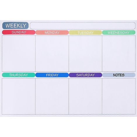 Magnetischer, trocken abwischbarer Kalender, Kühlschrank-Planungs-Whiteboard, Wochen-Whiteboard-42X30X0.1CM-White 2 (1/3)