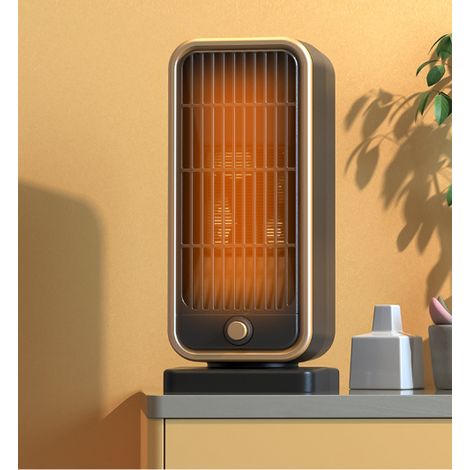Mini radiateur soufflant PTC céramique portable 500-1000W Chauffage électrique rapide 3 secondes, réglage par bouton rotatif, thermostat intelligent, multi protections sécurité (1/4)