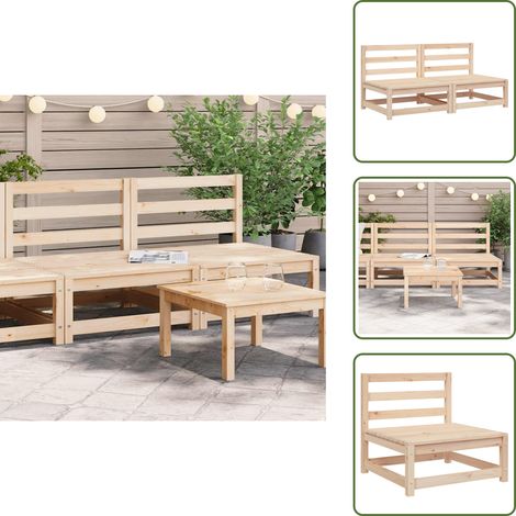 Divano da esterno - vidaXL Divani da Giardino Senza Braccioli 2pz 70x70x67cm Massello Pino - Divano in pino