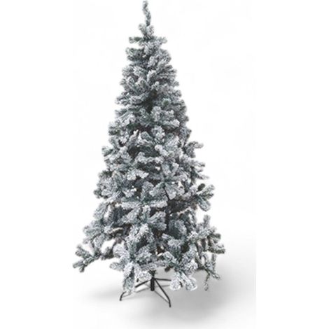 Albero di natale folto e luminoso effetto innevato realistico base in metallo Sestriere - 210 cm