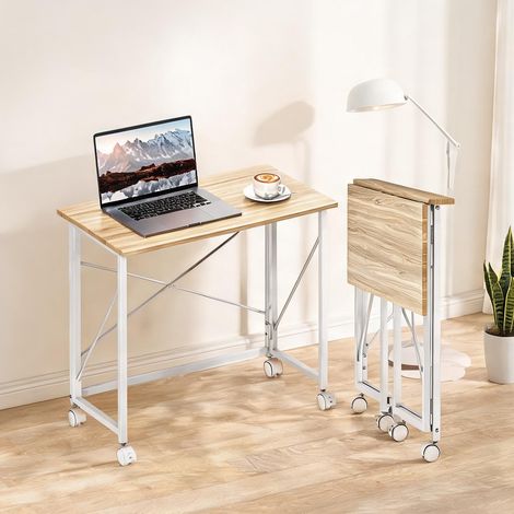Bureau bois naturel en MDF 80 x 40 x 75 cm (1/5)