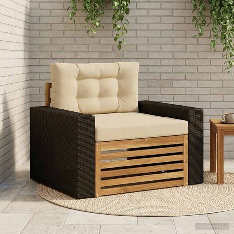 Teenpull – Outdoor Mittelsofa Massivholz Akazie Natur (1/5)