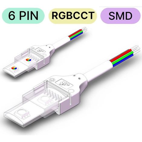 Connettore Impermeabile per LED RGB+CCT SMD a 6 pin da Striscia ad Alimentazione
