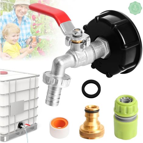 Adaptateur IBC 1/2" – Raccord Robinet Récupérateur Eau de Pluie, Cuve 1000L S60X6