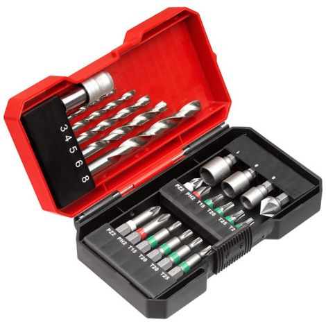 Set di 22 accessori EINHELL per trapano/avvitatore - Bit esagonale da 1/4" - 49108806 (1/4)