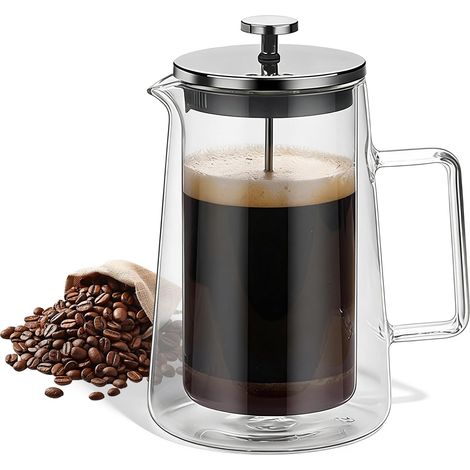 Ml Cafetière À Piston Français, Cafetière French Press Litre Verre Borosilicate Résistant À La Chaleur Pour Café Et Thé (1/5)