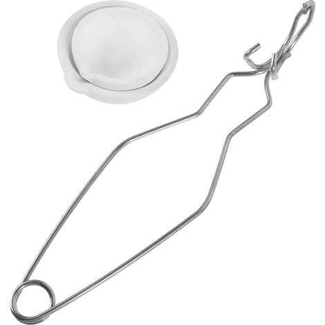 Pince à Longs Creusets et Bol de Fusion des Métaux en Métal Blanc, Haute Résistance la Corrosion, Ne Se Déforme Pas, pour Laboratoire et Bureau (1/5)