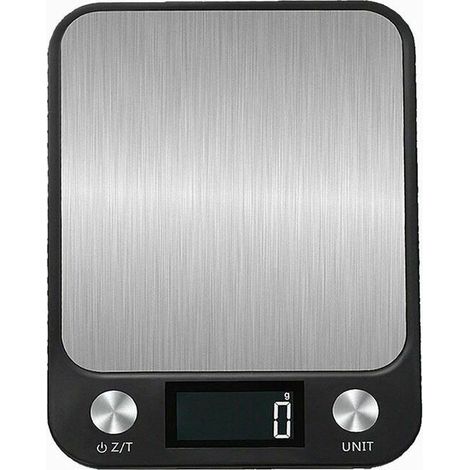 Balance de cuisine plate en acier inoxydable Petite balance à plate-forme électronique mini 5 kg pour la nourriture et la cuisson gramme pesant la batterie noire 5 kg 1g (1/4)