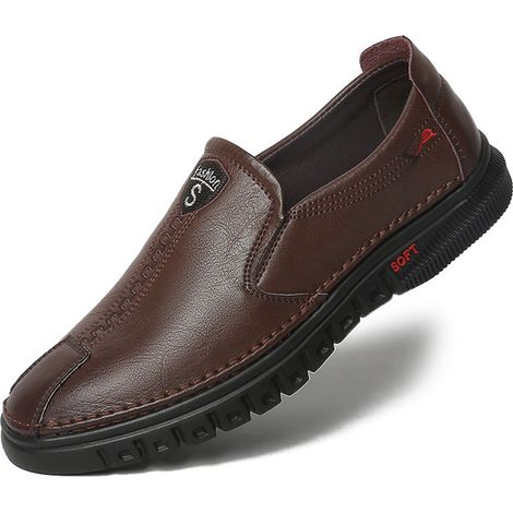 1 paire Chaussures de travail Divers accessoire de portail, cuir véritable, semelle antidérapante en caoutchouc, grande taille, pour hommes âgés de 40 à 60 ans (1/5)