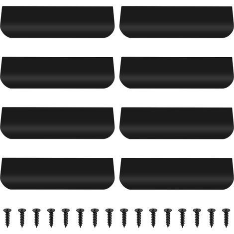 Lot de 8 poignées d'armoire noires de 8,9 cm, poignées de porte de placard de cuisine, poignées de tiroir en aluminium noir pour chambre à coucher, tiroir, placard (1/5)
