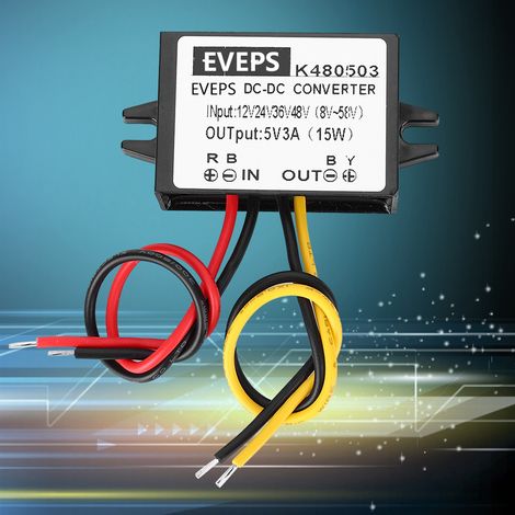 Module d'alimentation abaisseur de tension DC-DC 12V/24V/36V/48V vers 5V 3A (1/5)